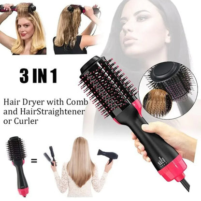 One Step 3 In 1 Hot Air Brush Dryer and Straightener