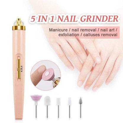 5 In 1 Professional Manicure Pedicure Kit | Nail Grinding, Burnishing Machine