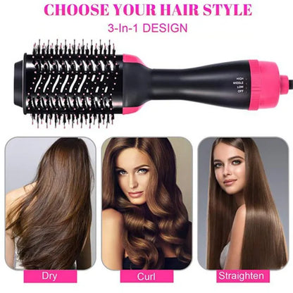 One Step 3 In 1 Hot Air Brush Dryer and Straightener