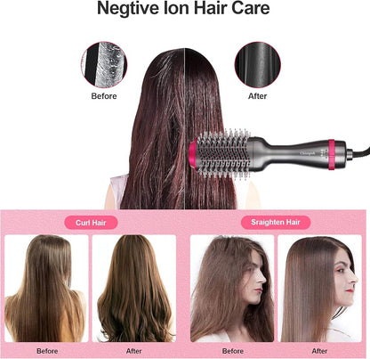 One Step 3 In 1 Hot Air Brush Dryer and Straightener