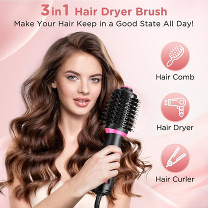 One Step 3 In 1 Hot Air Brush Dryer and Straightener