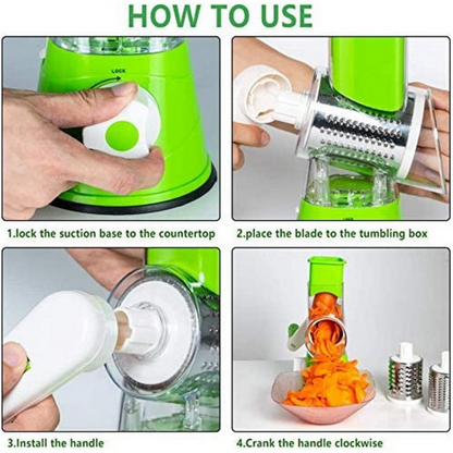 Drum Cutter Manual Vegetable Cutter Slicer & Grater | Multi-functional Kitchen Gadget