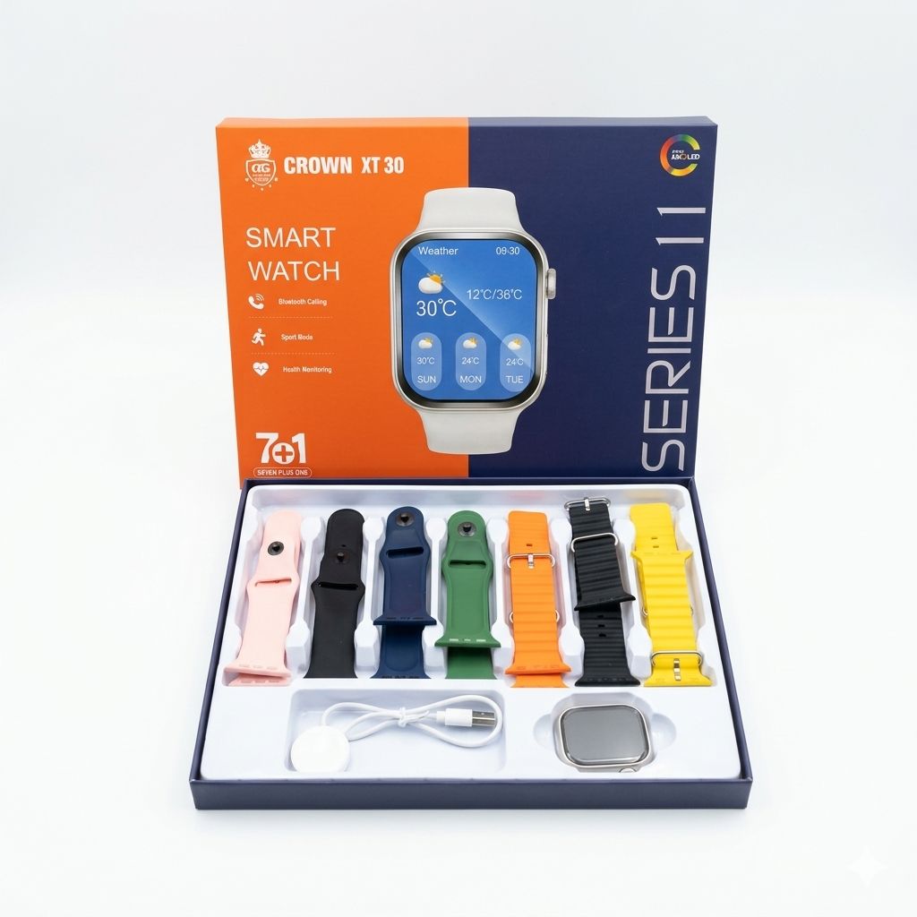 Series 11 Smart Watch MTK-02: 7+1 Strap Set & Bluetooth Calling
